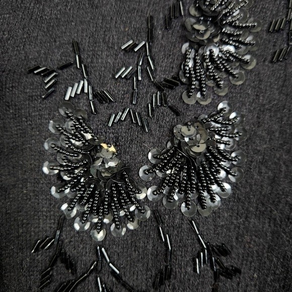 ViVien Forest Vintage Lambswool Angora Blend Beaded Sequin Cardigan Size Small - Picture 9 of 13
